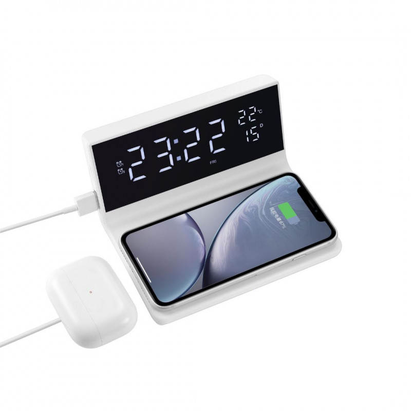 Réveil électrique avec chargeur USB, affichage de la date