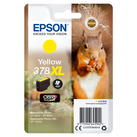 EPSON 378XL Ecureuil Cartouche Encre Claria Photo Jaune 9,3ml