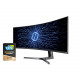 SAMSUNG Ecran 49'' Gaming incurvé - C49RG90SSP - Ultra large - QLED - 32 9 - VA - 1x HDMI - 4x USB - 2x DP