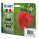 EPSON 29 Multipack Fraise Encre Claria Home - Noir 5,3ml + Cyan, Jaune, Magenta 3,2 Alarme