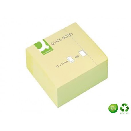 Q-CONNECT Bloc cube Quick Notes jaune 400 feuilles