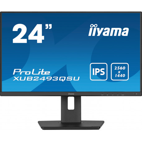 Ecran 24" IIYAMA XUB2493QSU-B5 - LED - 16 9 4ms - WQHD - 1xHDMI 1xDisplayPort 3xUSB - Haut parleurs - Hauteur réglable