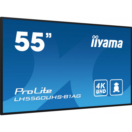 Ecran 54,6" LFD IIYAMA LH5560UHS-B1AG - 24 7 - 4K - 16 9 - 3xHDMI 2xUSB 1xRJ45 LAN 1xRS-232c - Haut-Parleurs + Support mural