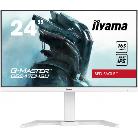 Ecran 23,8" IIYAMA G-Master GB2470HSU-W5 Red eagle Blanc Fast IPS - 165Hz - 1xHDMI 1x DP 2xUSB - FreeSync - Hauteur réglable