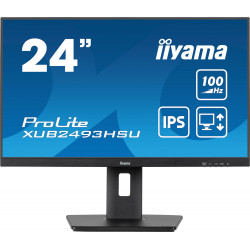 Ecran 23,8" IIYAMA ProLite XUB2493HSU-B6 - Dalle IPS Ultra mince - 16 9 - 100Hz - HDMI DP USB HUB Haut-Parleurs - Pied réglable