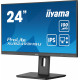 Ecran 23,8" IIYAMA ProLite XUB2493HSU-B6 - Dalle IPS Ultra mince - 16 9 - 100Hz - HDMI DP USB HUB Haut-Parleurs - Pied réglable