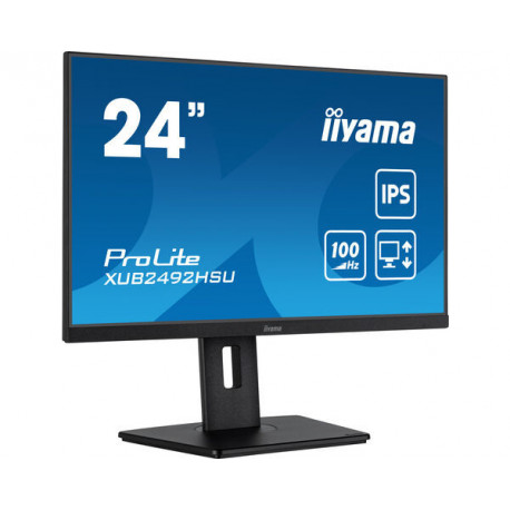 Ecran 24" IIYAMA ProLite XUB2492HSU-B6 - IPS - 16 9 - Ultra mince - Haut-Parleurs - VGA HDMI DP USB-HUB - Pied réglable