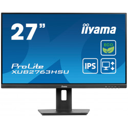 Ecran 27" IIYAMA ProLite XUB2763HSU-B1 - IPS Ultra mince - HDMI DP USB HUB (3.2) - Haut-Parleurs - Pied réglable - Produit eco