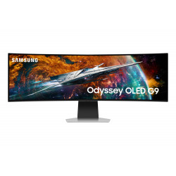 Ecran 49" Samsung Gaming  Smart Odyssey OLED G9 Incurvé Gris - 240Hz 5120x1440 32 9 USB-C Micro HDMI DP HPs Pied réglable