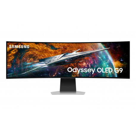 Ecran 49" Samsung Gaming  Smart Odyssey OLED G9 Incurvé Gris - 240Hz 5120x1440 32 9 USB-C Micro HDMI DP HPs Pied réglable