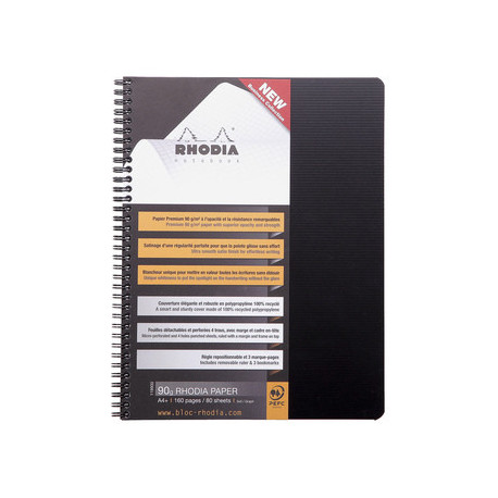 RHODIA Cahier Notebook Rhodiactive Spirale - 160P - A4+ - 22.5X29.7cm - 5X5