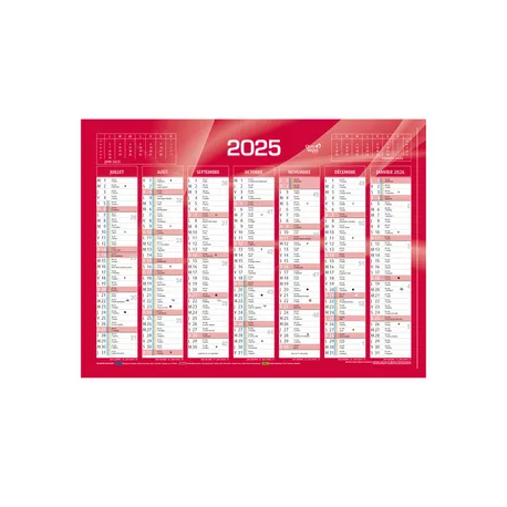 QUO VADIS Calendrier de banque 2025 - 14 mois - 55 x 40,5cm - Bleu