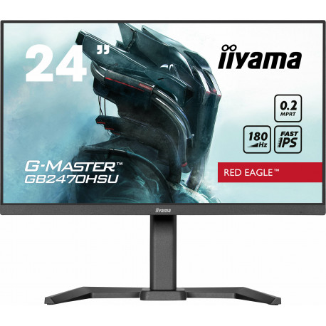 IIYAMA G-Master GB2470HSU-B6 Ecran 23.8" Red eagle - 1920x1080 - 300cd m² - 180Hz - HDMI DP 4xUSB HUB 3.2 - Pied réglable