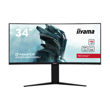 IIYAMA G-MASTER GCB3480WQSU-B1 Ecran 34" Incurvé Red Eagle - 21 9 - 3440x1440 - 180Hz - 420 cd m² - HDMI DP USB - Pied réglable