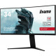 IIYAMA G-MASTER GCB3480WQSU-B1 Ecran 34" Incurvé Red Eagle - 21 9 - 3440x1440 - 180Hz - 420 cd m² - HDMI DP USB - Pied réglable