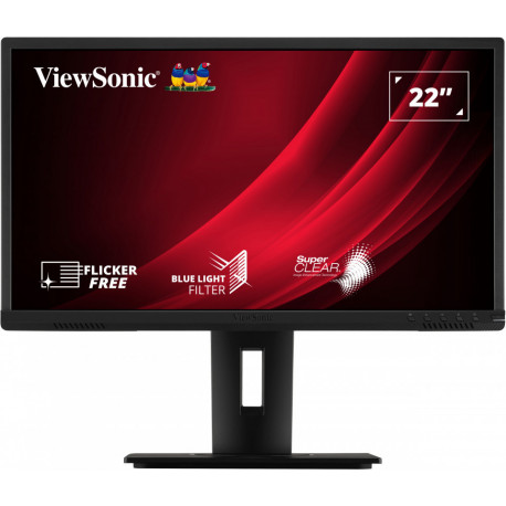 VIEWSONIC VG2240 Ecran 22" - 1920x1080 - SuperClear - 100Hz - 5ms - 250 cd m² - VGA HDMI DP USB - Pivotable - Hauteur réglable