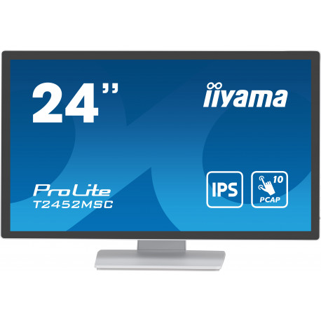 IIYAMA ProLite T2452MSC-W1 Ecran 23,8" Blanc Tactile PCAP Sans cadre - IPS - 1920x1080 - 14ms - 360cd m² - DP HDMI USB HUB 3.2