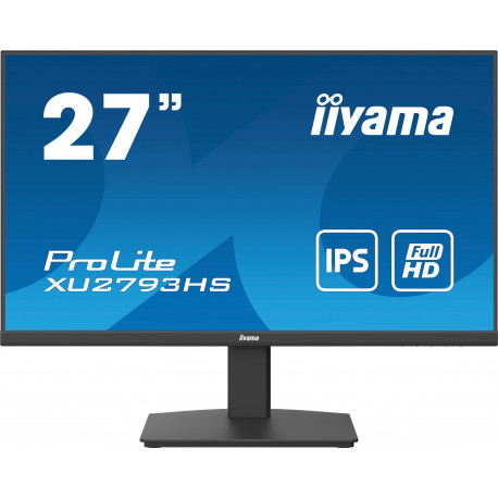 IIYAMA ProLite XU2793HS-B6 - Ecran 27" Ultra Mince - IPS 16 9 - 100Hz - 250cd m² - 1920x1080 - HDMI DP Haut-parleurs 2 x 2W