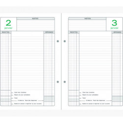 EXACOMPTA Recharge feuillets mobiles agenda caisse perpétuel 16x24cm