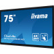 IIYAMA ProLite TE7514MIS-B1AG Ecran 75" LFD Tactile Interactif - Dalle VA Anti-reflet - 50 points - 3840x2160 - HDMI DP USB-C