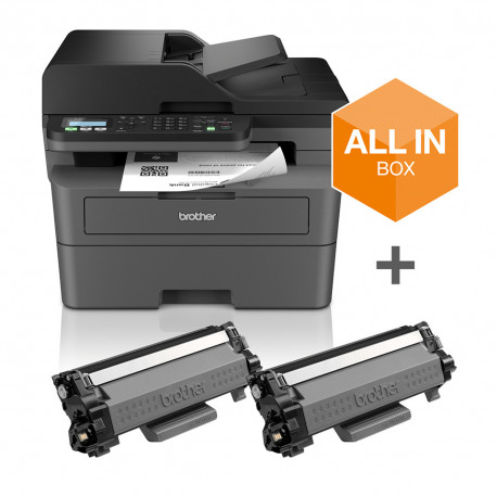 BROTHER MFC-L2827DWXL - Multifonction Laser Monochrome + 2 toners (6000 pages) + Garantie 3 ans incluse