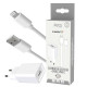 Pack Chargeur Secteur USB 2,4A + Câble USB vers Lightning - 1,5m