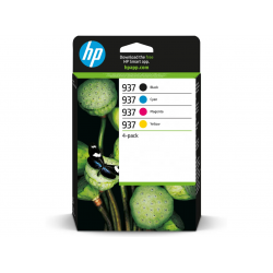 HP 937 Pack de 4 cartouches d'encre (Noir, Cyan, Jaune, Magenta) - Original